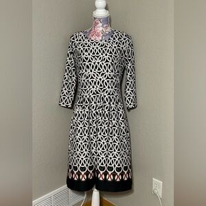 Shelby & Palmer Black and Tan Geometric Dress